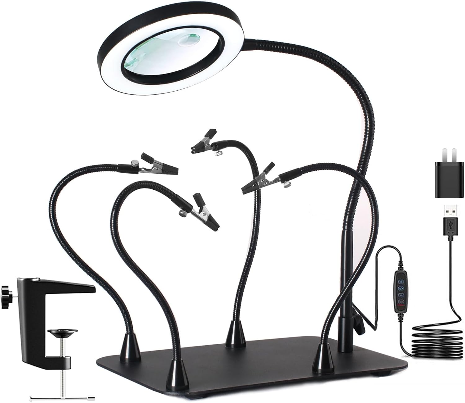 5X & 10X Magnifying Glass with Light for Precision Work