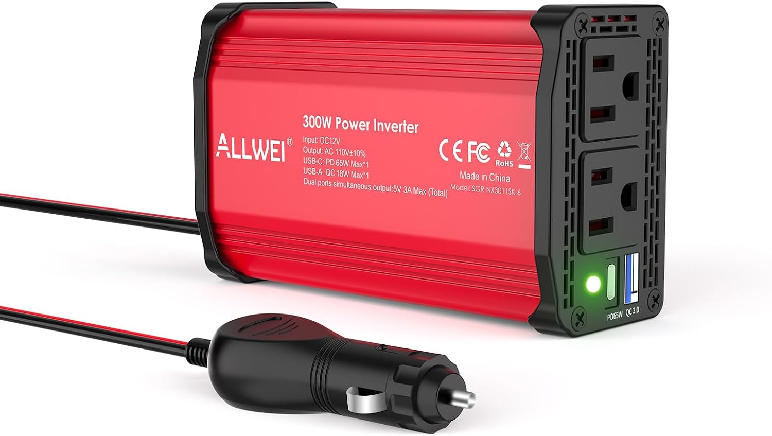 ALLWEI 300W Power Inverter for Fast Charging on Road Trips