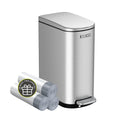 2.6 Gallon Slim Bathroom Trash Can with Soft Close Lid - Narrow Spaces