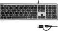 Space Gray USB C Keyboard for Mac - Dual USB A+C Wired, Ultra Slim