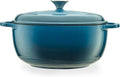 6 qt Turquoise Enameled Cast Iron Dutch Oven - Even Heat Cooking