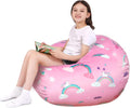 Rainbow Unicorns Stuffed Animal Storage Bean Bag Chair Cover