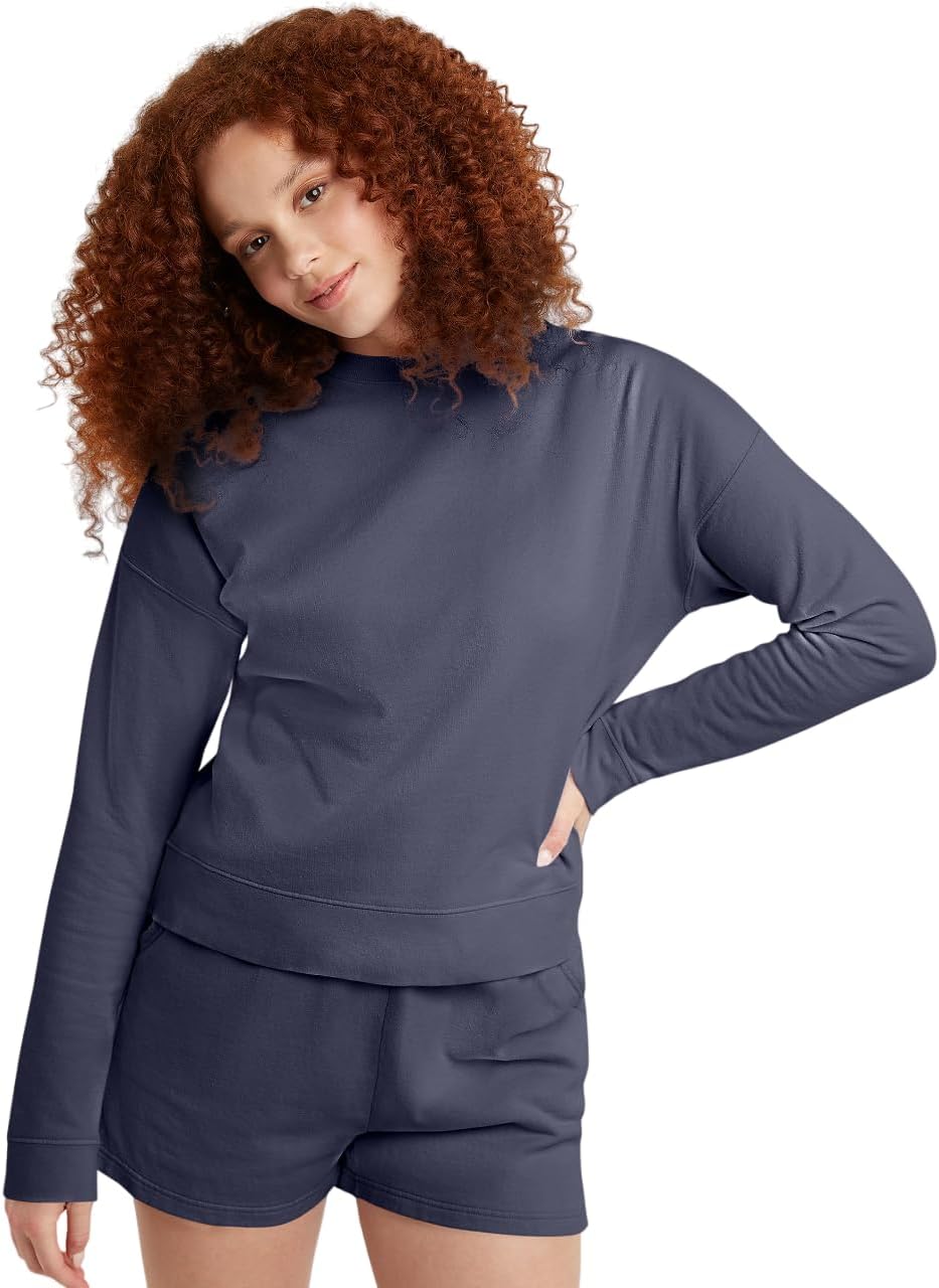 Hanes Women's Garment Dyed Fleece Sweatshirt
