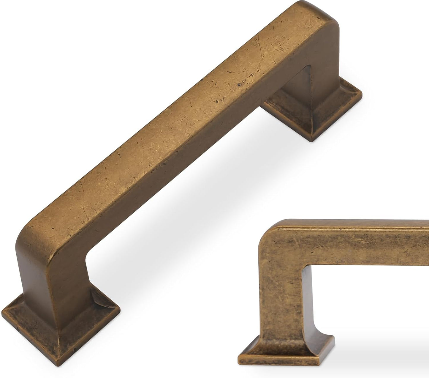 Antique Brass Cabinet Handles - Vintage Drawer Pulls 10 Pack