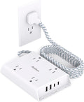 Surge Protector Power Strip with USB C Ports - Flat Plug, 4 Outlets