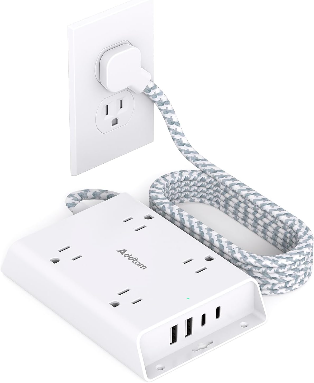 Addtam Surge Protector Power Strip: 4 USB Ports for Efficient Charging!