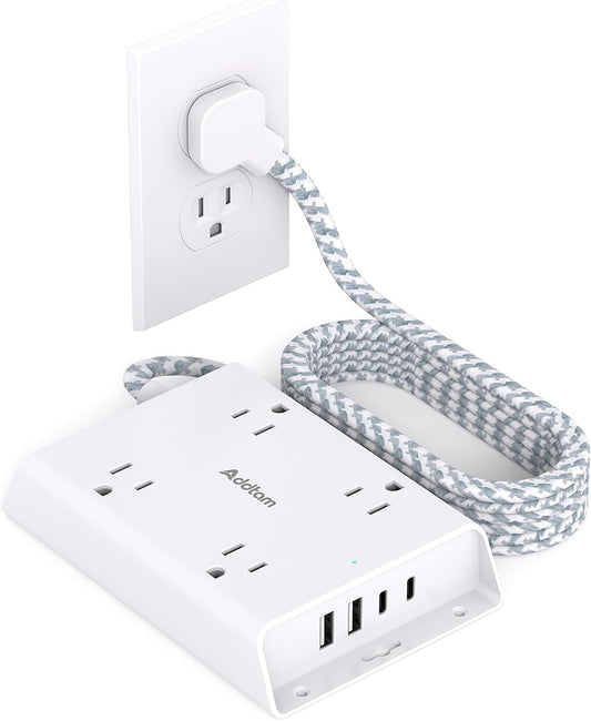 Addtam Surge Protector Power Strip: 4 USB Ports for Efficient Charging!