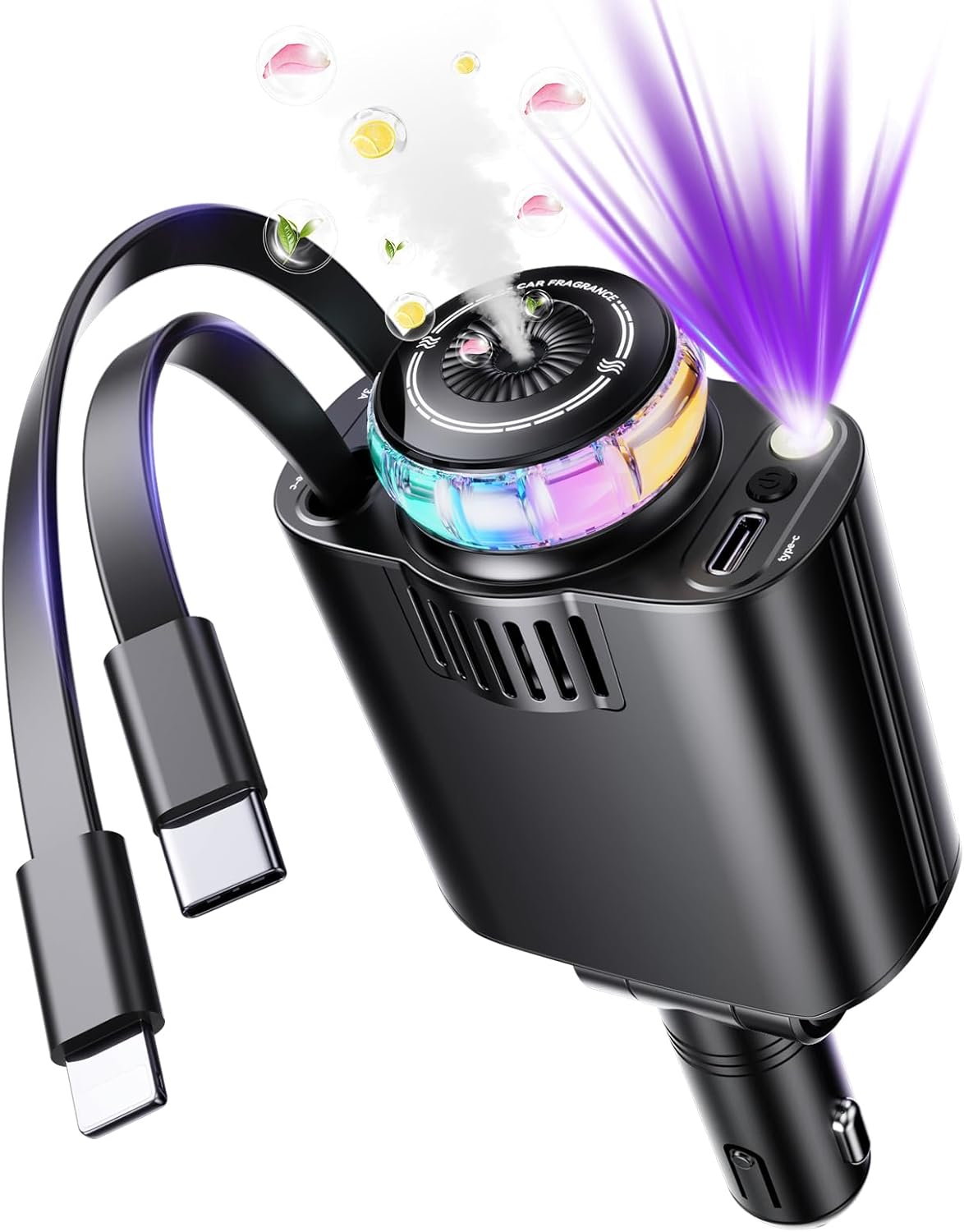 Fast Charge Car Charger with Aromatherapy & Starlight