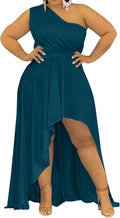 Ekaliy Women's Stylish One Shoulder Dress for Plus Size Comfort