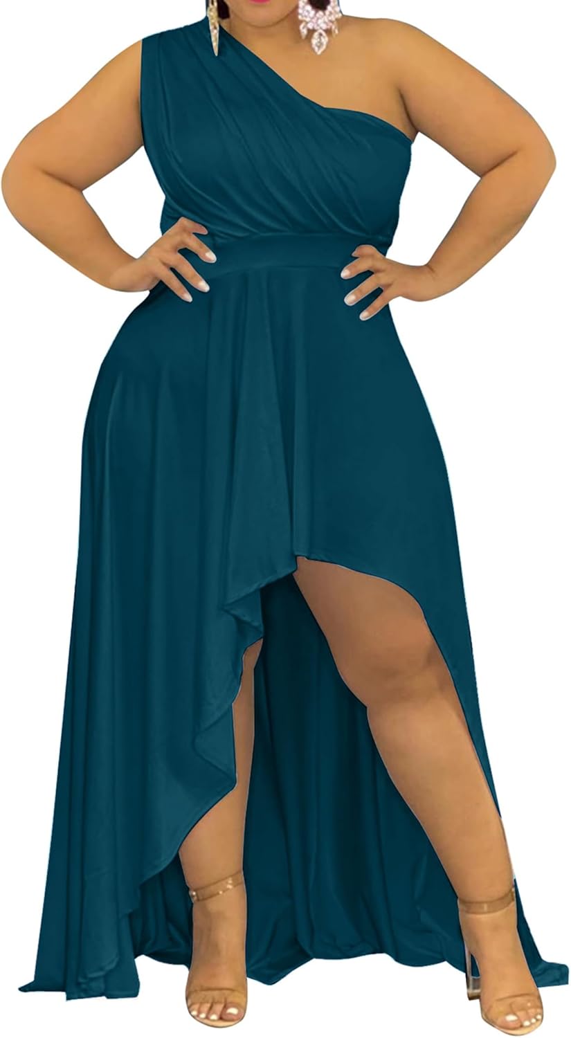 Ekaliy Women's Plus Size One Shoulder Dress for Every Occasion