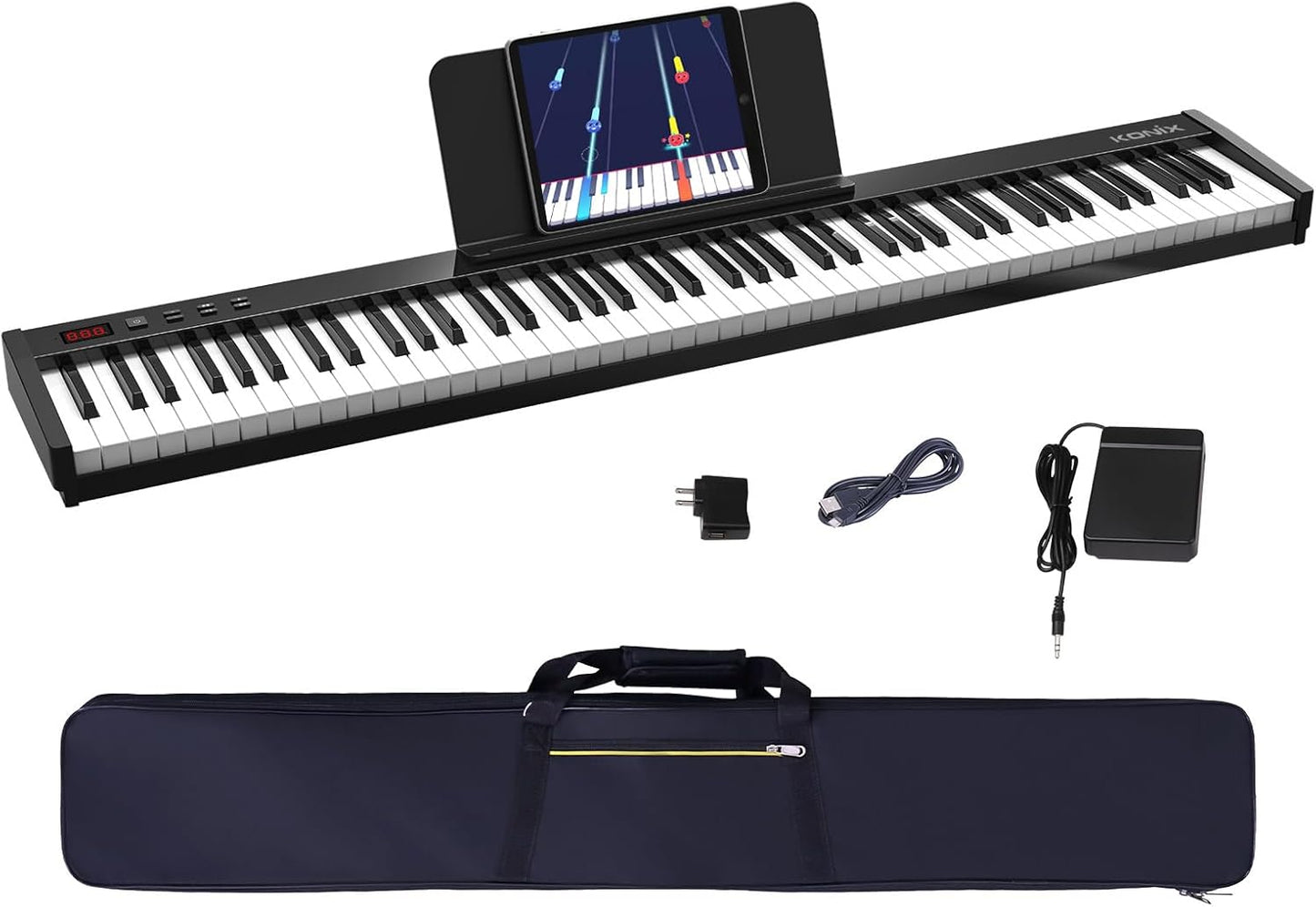 KONIX 88 Key Semi Weighted Keyboard Piano for Beginners