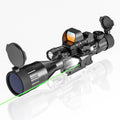 4-16x50AO Rifle Scope Combo Red/Green Dual Illuminated - Rechargeable