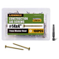LIONMAX Lag Screws 4 in #14 x 4 - Heavy Duty Structural Screws