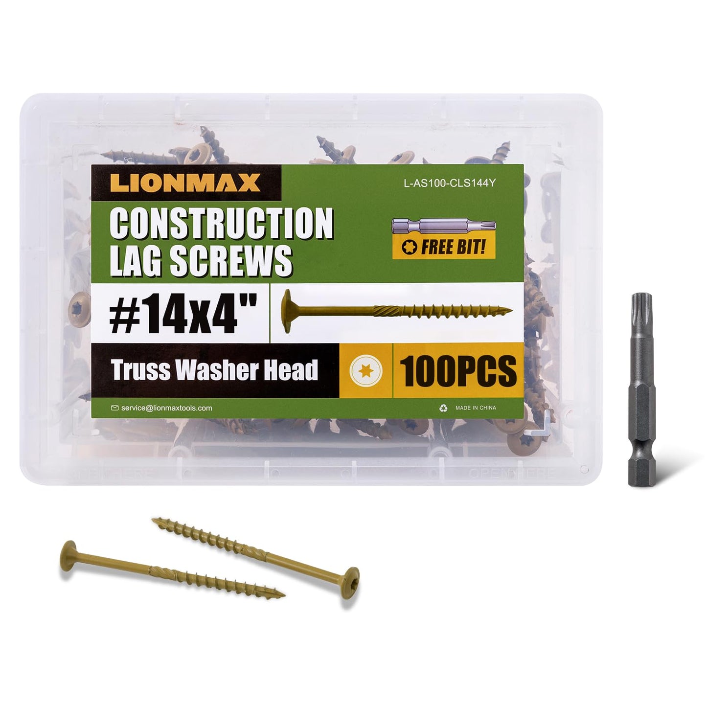 LIONMAX Lag Screws 4 Inch Heavy Duty Construction Screws