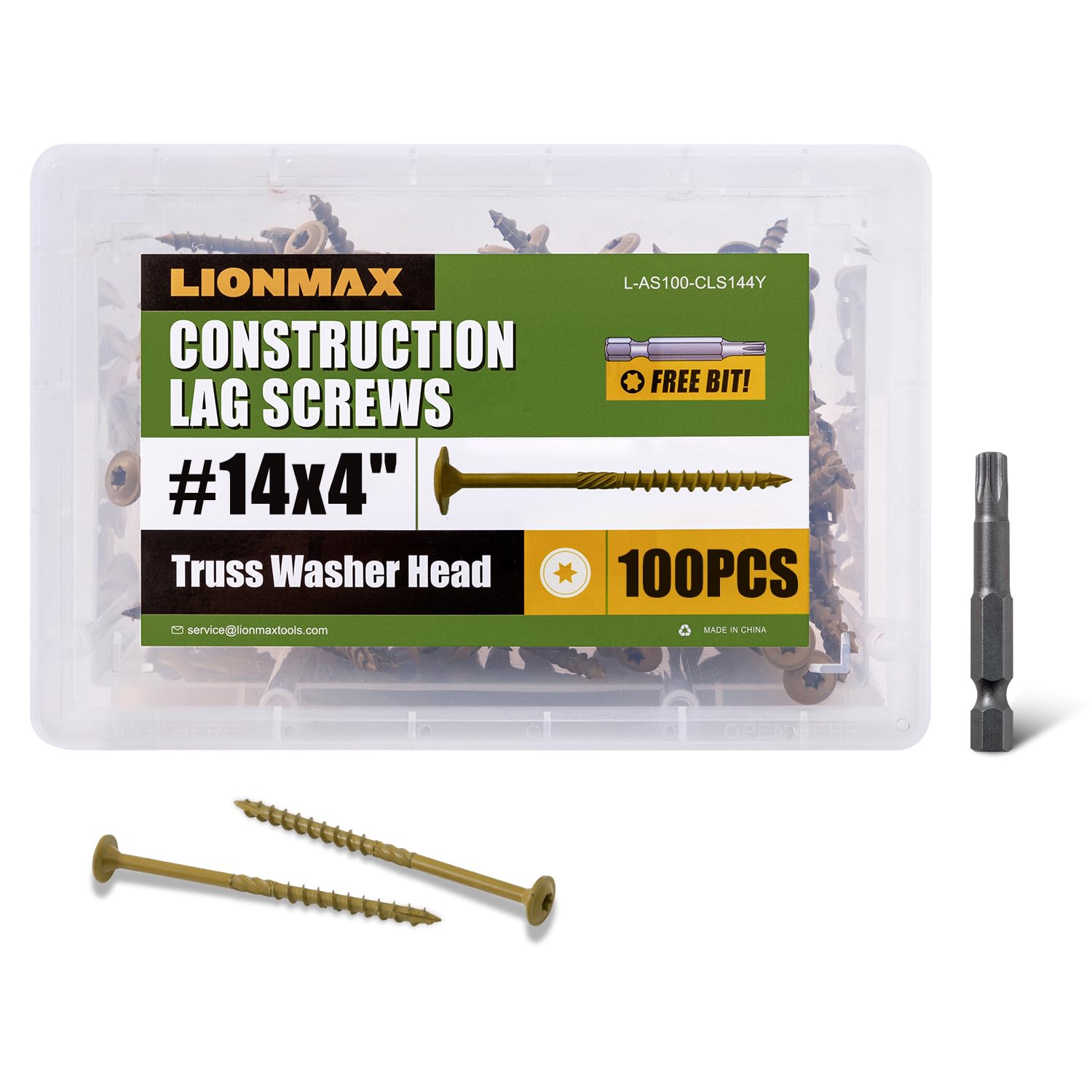 LIONMAX Lag Screws 4 Inch Heavy Duty Construction Screws