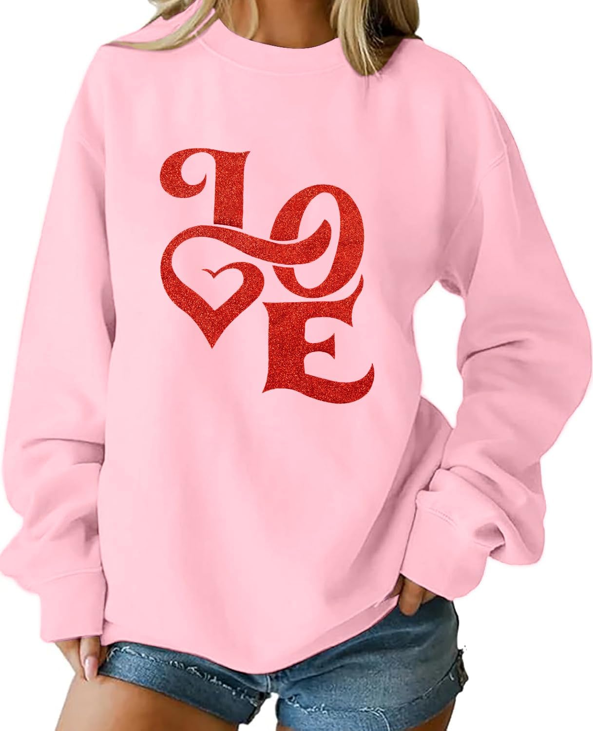 Glitter Love Sweatshirt: Cozy Valentine's Sparkle!