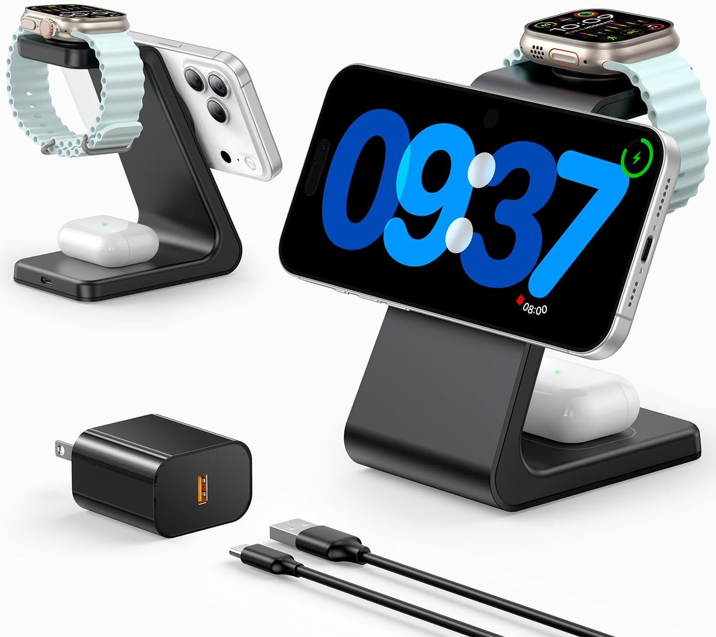 3 in 1 Wireless Charging Station for Apple Devices - Fast Charger