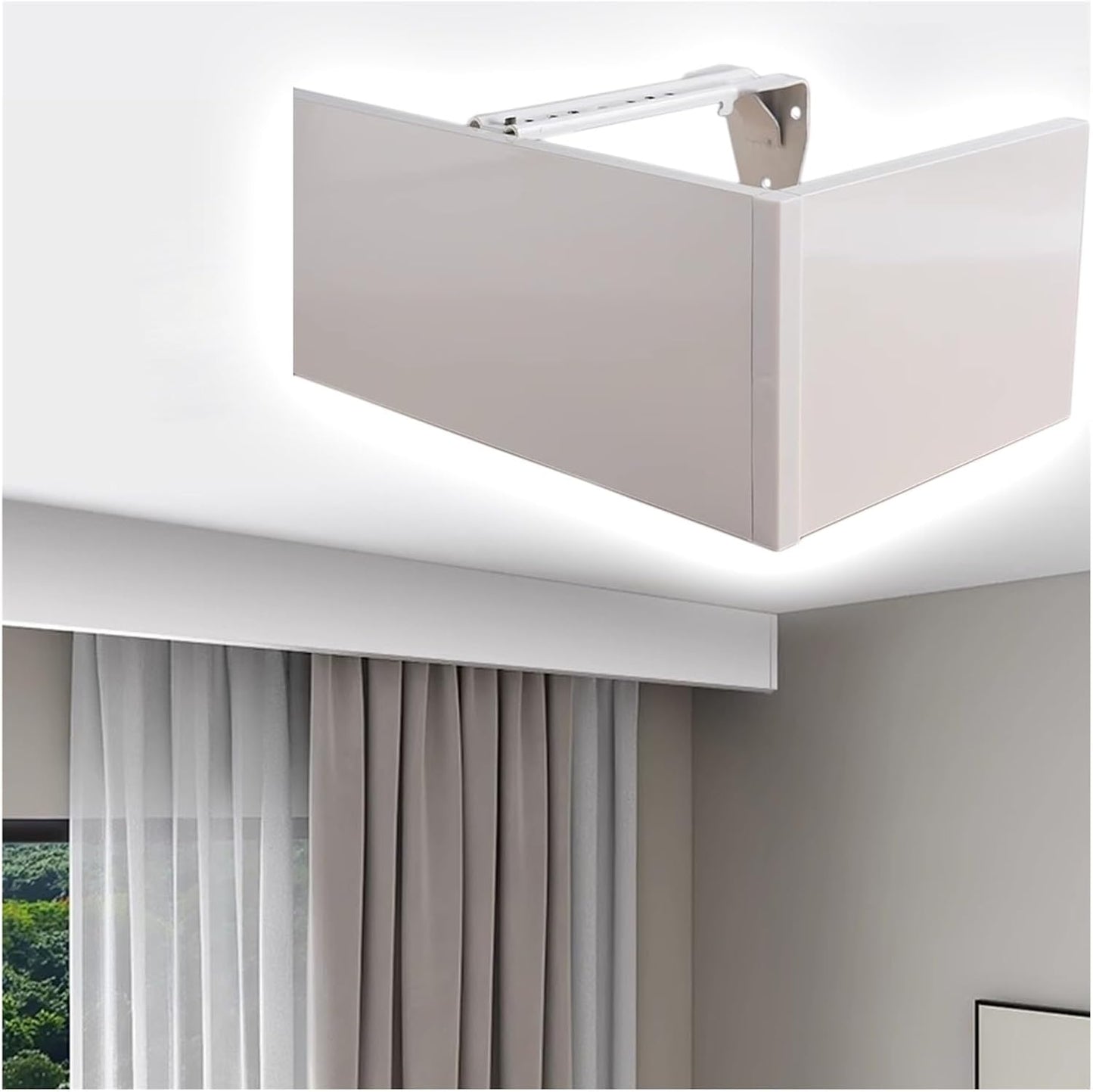 ERRULAN Ceiling-Mounted Valance Box - Stylishly Conceal Curtain Hardware