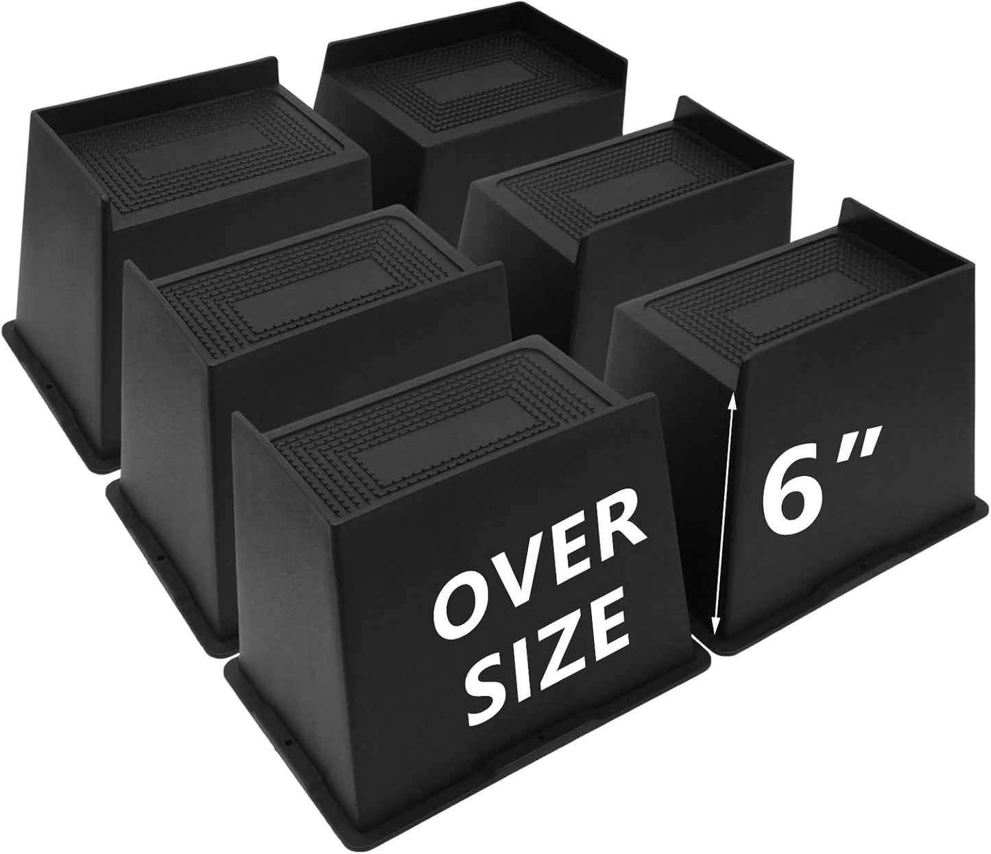 6 Pack Bed Risers 6 Inch Heavy Duty for Extra Storage Space
