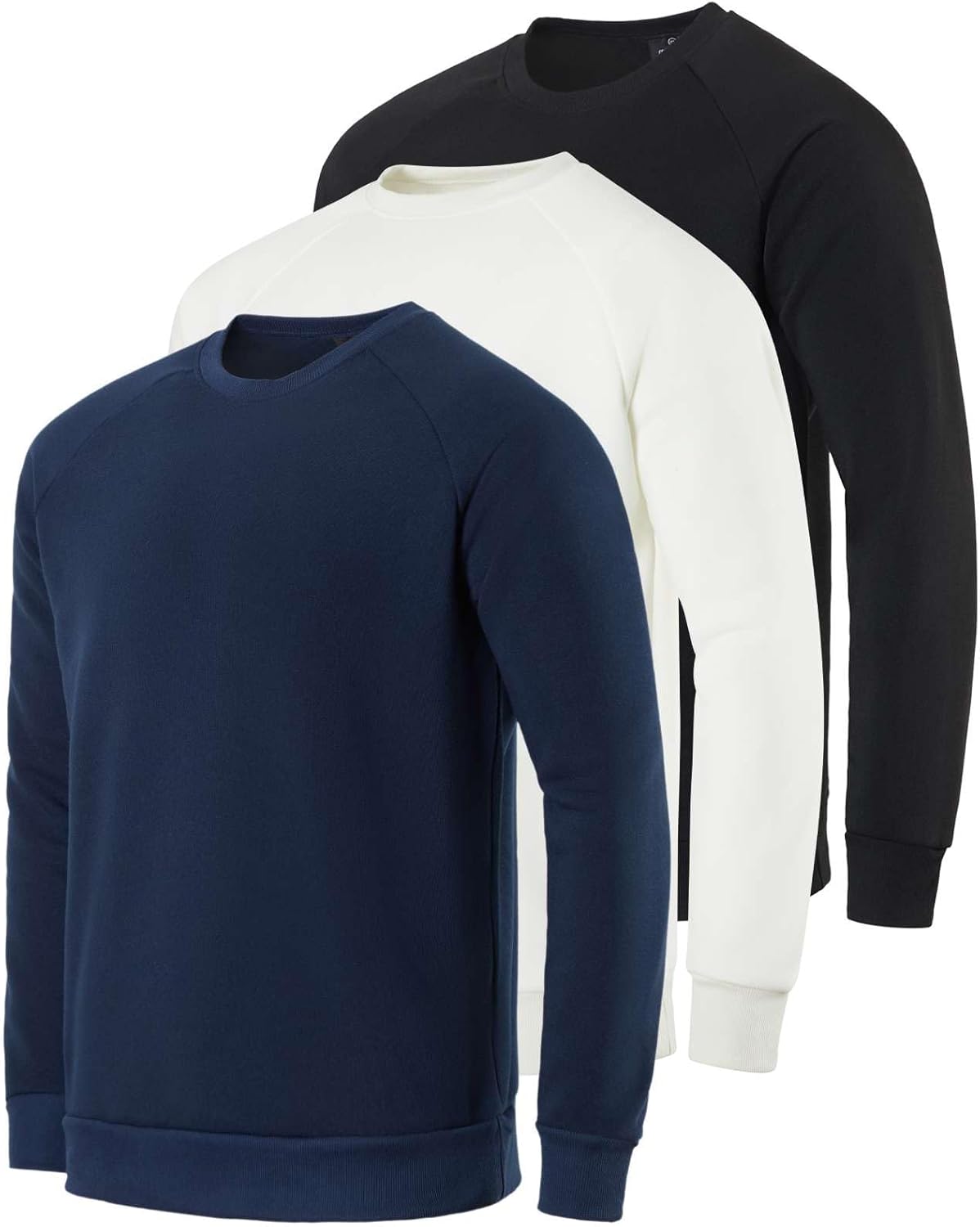 Men's Soft Plush Fleece Crewneck Sweatshirt 3-Pack for Comfort
