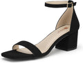IDIFU IN2 Chunky Heels Block Short Square Open Toe Sandals - Stable