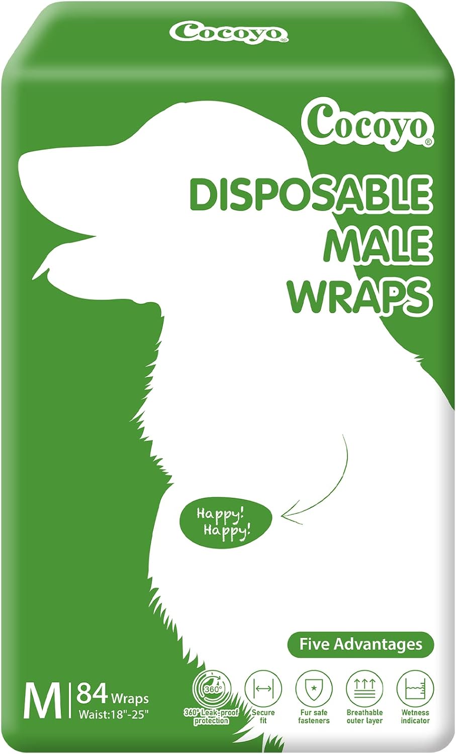COCOYO Disposable Male Dog Wraps for Comfort and Protection