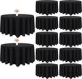 12 Pack Black Round Tablecloth 120 in - Stain & Wrinkle Resistant