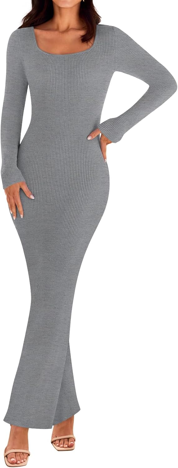 MEROKEETY Women's Long Sleeve Bodycon Sweater Dress for 2025