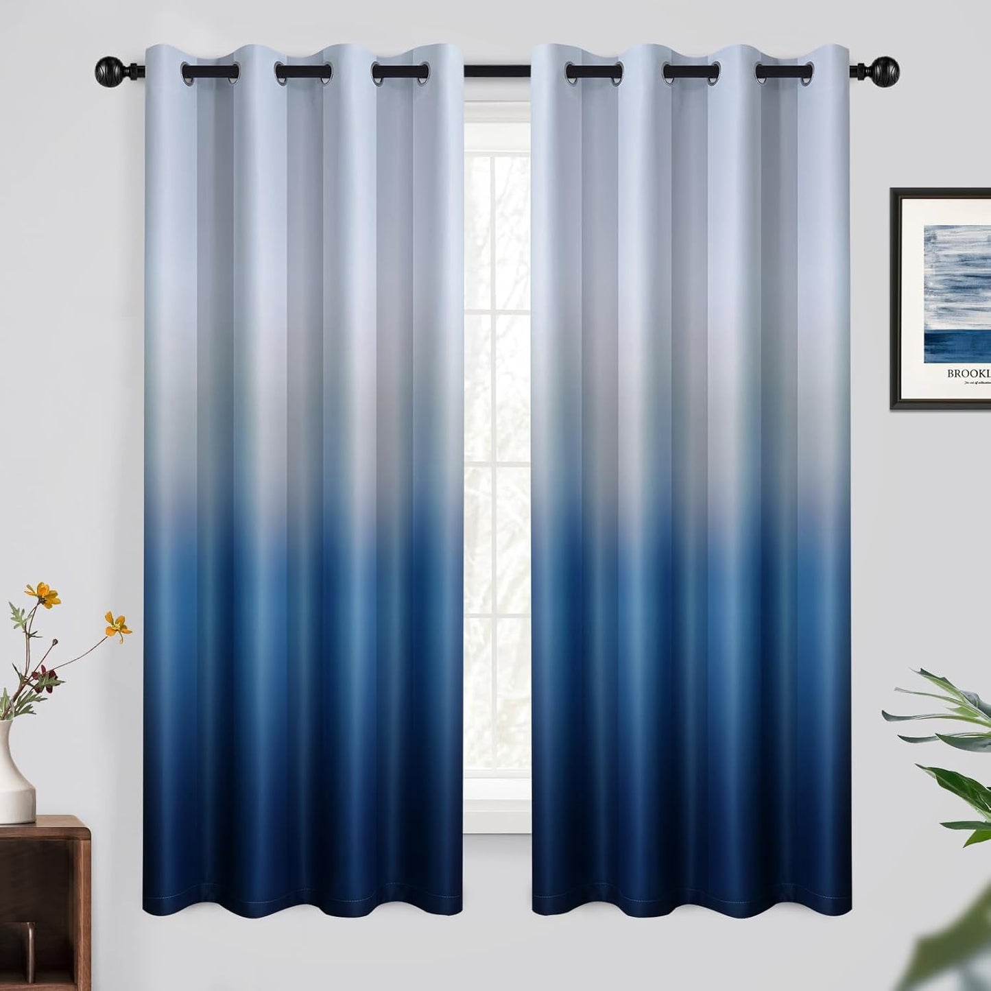 Yakamok 63 Inch Ombre Curtains for Room Darkening and Style