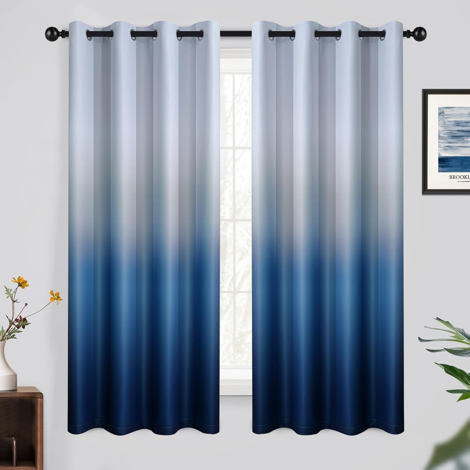 Yakamok 63 Inch Ombre Curtains for Room Darkening and Style