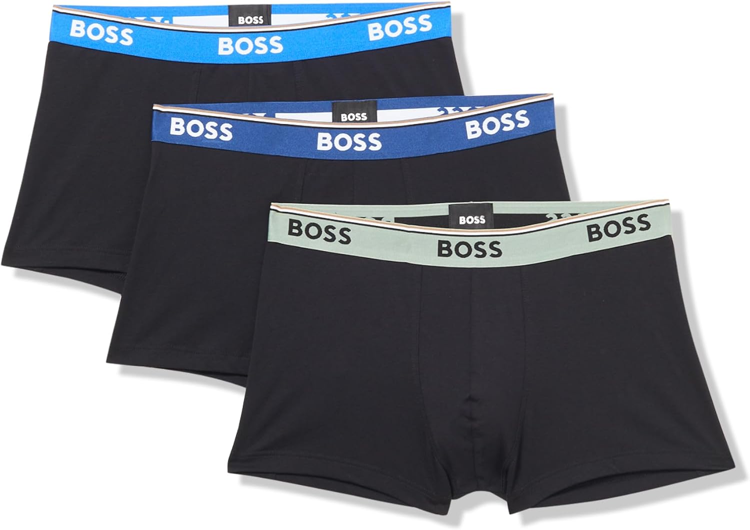 BOSS Men's 3-Pack Multi Color Bold Logo Trunks for Comfort