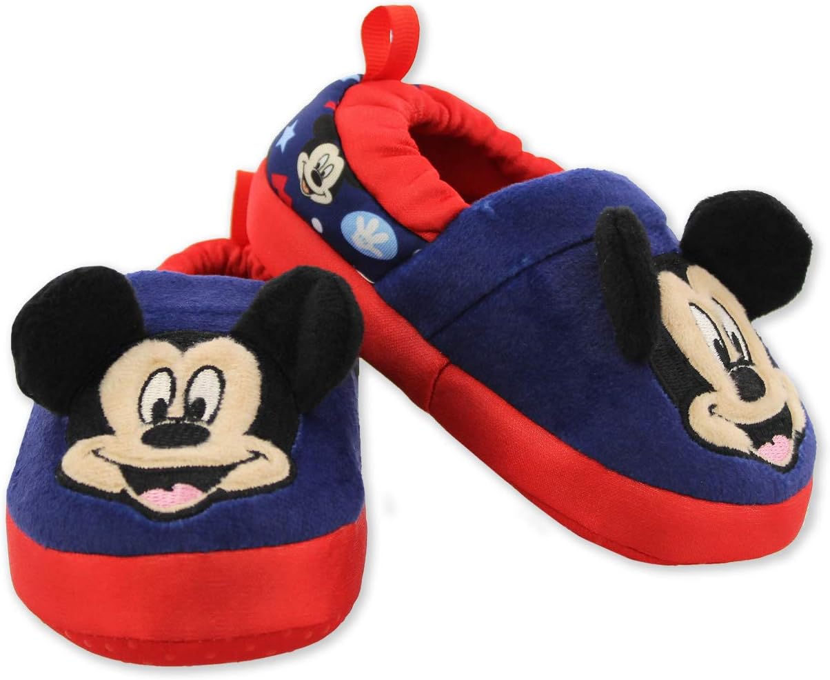 Josmo Kids Mickey Mouse Plush Slippers: Cozy 3D Ears