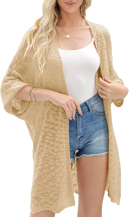 Misassy Womens Open Front Knit Sheer Cardigans for Summer Style
