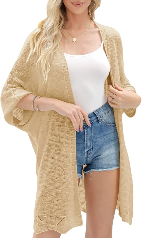 Misassy Womens Open Front Knit Sheer Cardigans for Summer Style
