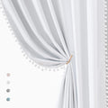 White Blackout Curtains for Living Room 95 in - Pom Pom Thermal