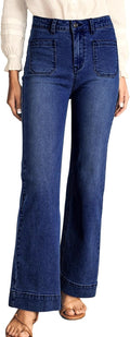 Women's High Waisted Wide Leg Jeans - Stretchy Straight Loose Fit