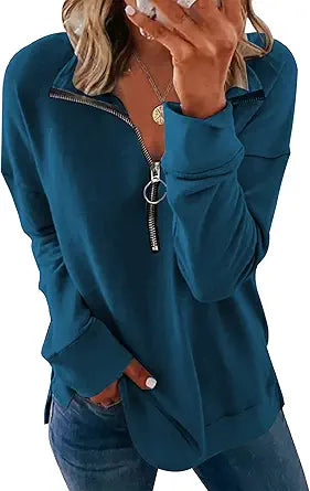 PRETTYGARDEN Women's Casual 1/4 Zip Pullover Long Sleeve Jacket