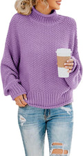 Turtleneck Oversized Knit Sweater - Cozy Slouchy Pullover