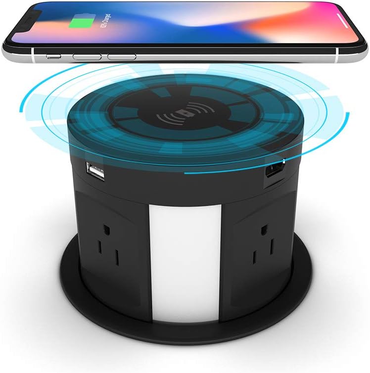 Automatic Pop Up Outlet Surge Protector with Wireless Charger