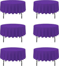 Purple Round Tablecloths 90 in 6 Pack - Washable Polyester for Events