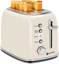 Aigostar Toaster 2 Slice Retro Extra-Wide Slot - Even Toasting