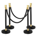 Red Carpet Ropes and Poles for Events, 4PCS with 5 ft Rope