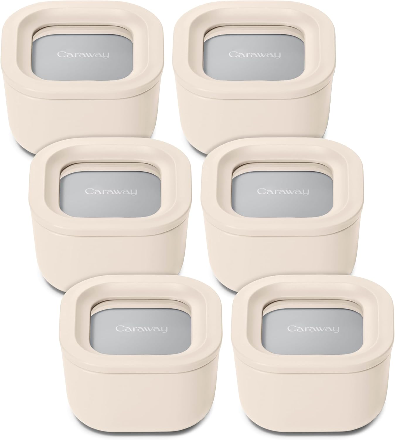 Caraway 6pc Food Storage Container Set - Non-Toxic Glass Design
