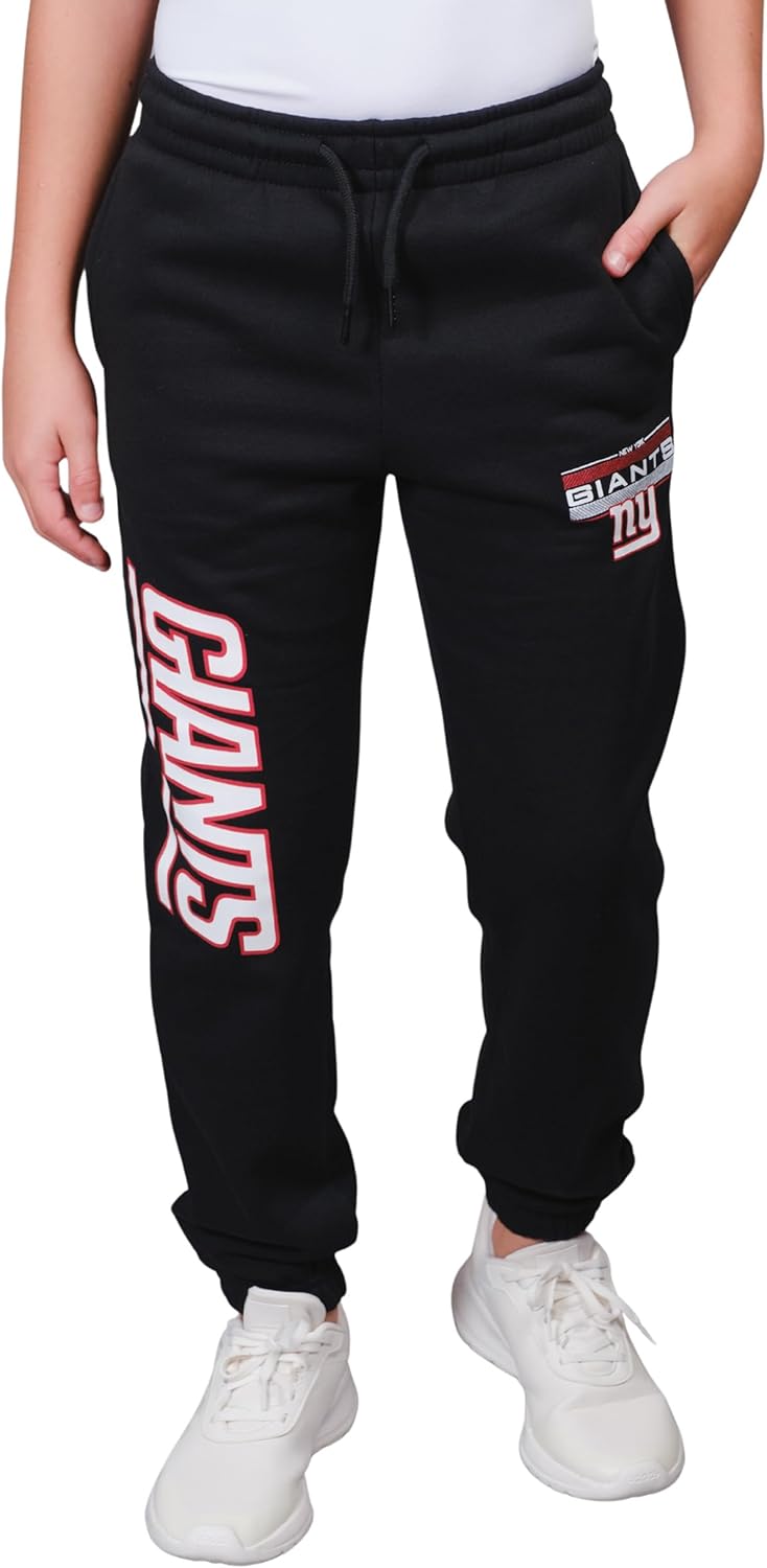 Ultra Game NFL Black Snow Fleece Jogger Sweatpants for Comfort