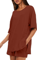 Women's Rayon Spandex 2-Piece Lounge Set - Soft Summer Pajama