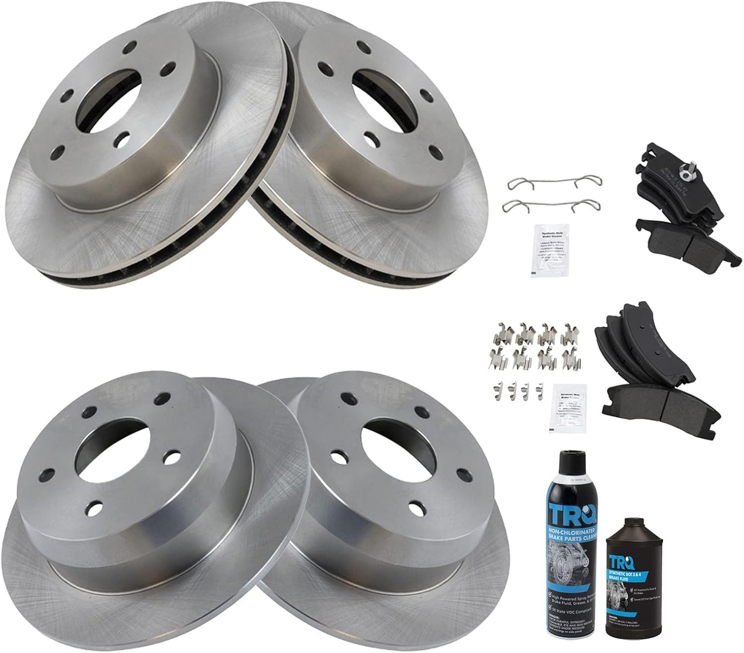 TRQ Front and Rear Brake Pad & Rotor Kit for Jeep Grand Cherokee