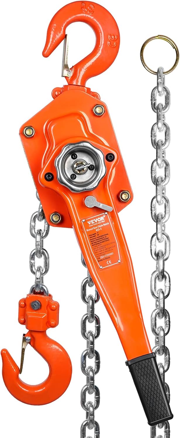 VEVOR Manual Lever Chain Hoist with 3 Ton Capacity for Lifting