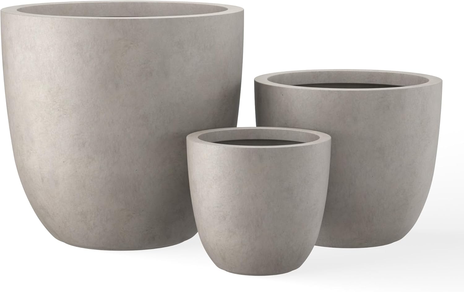 Kante 18, 14, 10 Dia Concrete Round Planters Set of 3