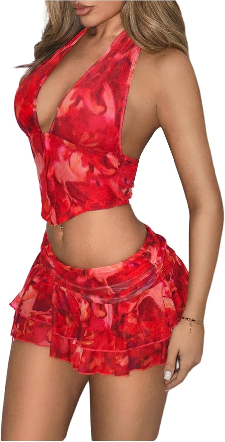 Stylish Y2K Leopard Print Skirt Set for Trendy Women