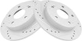 TRQ Rear Performance Brake Rotors Set - Cross Drilled & Slotted